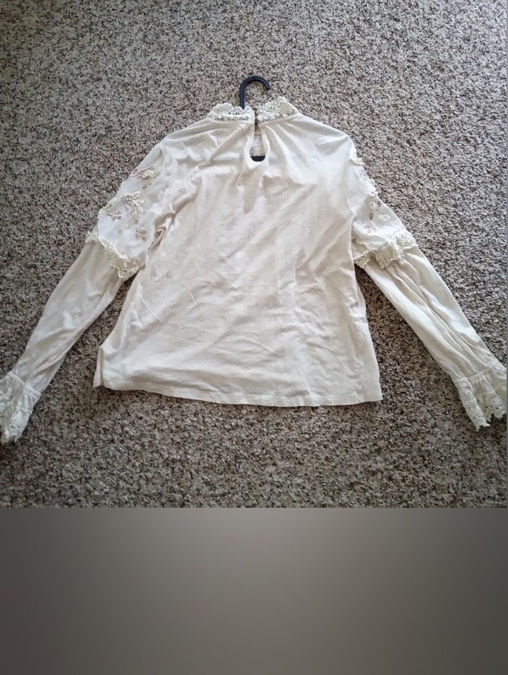 Anthropologie Jemma Crochet Lace Blouse Long Sleeve Ivory Medium - Picture 6 of 11